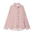 Women Shirt 2026 New Spring Summer Pink Striped Turtleneck Shirt for Women Fashion High Street Trendy Chic Female Shirt